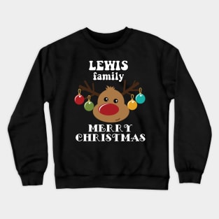 Family Christmas - Merry Christmas LEWIS family, Family Christmas Reindeer T-shirt, Pjama T-shirt Crewneck Sweatshirt